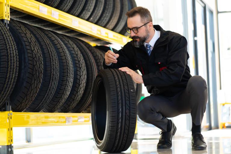 A retailer showing the tread of a tire is great for showing a customer when to change their tires.