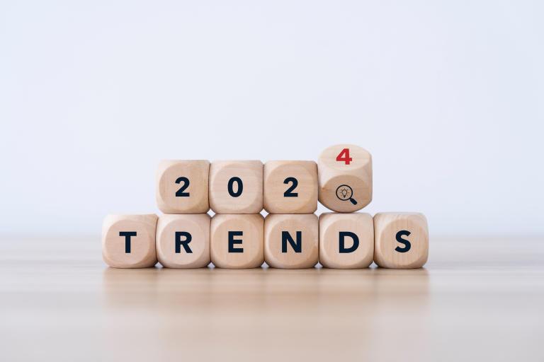 A few blocks are stacked up to highlight the 2024 trends topic.